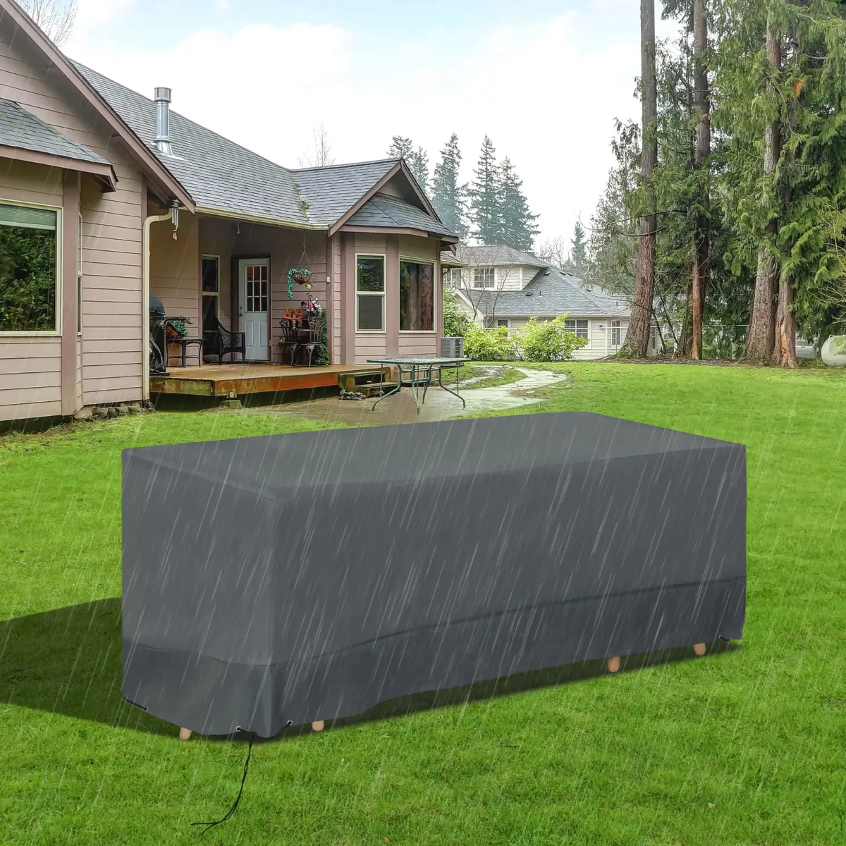 Outsunny 190x72cm Furniture Table Chair Sofa Set Cover Water UV Resistant Protection 600D - Cover
