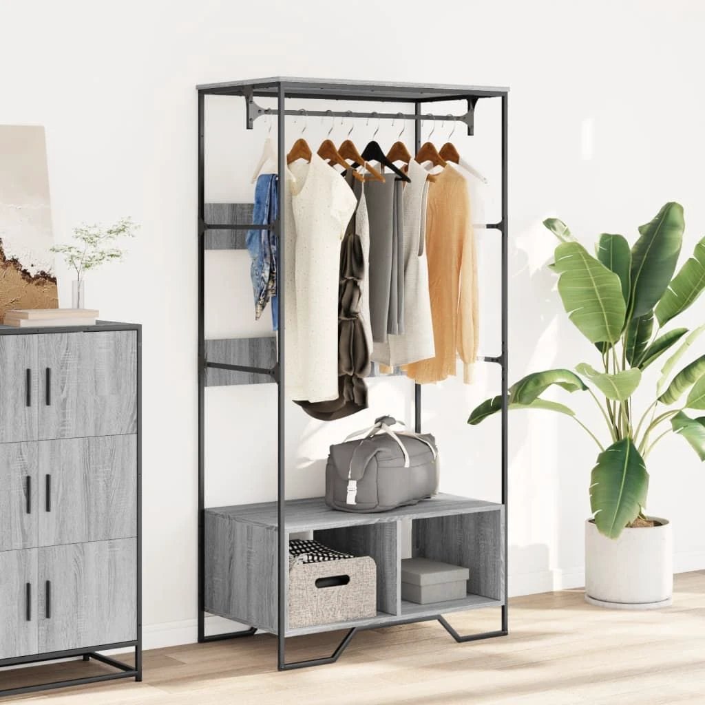 vidaXL Wardrobe Black 90x50x180 cm Engineered Wood by vidaXL