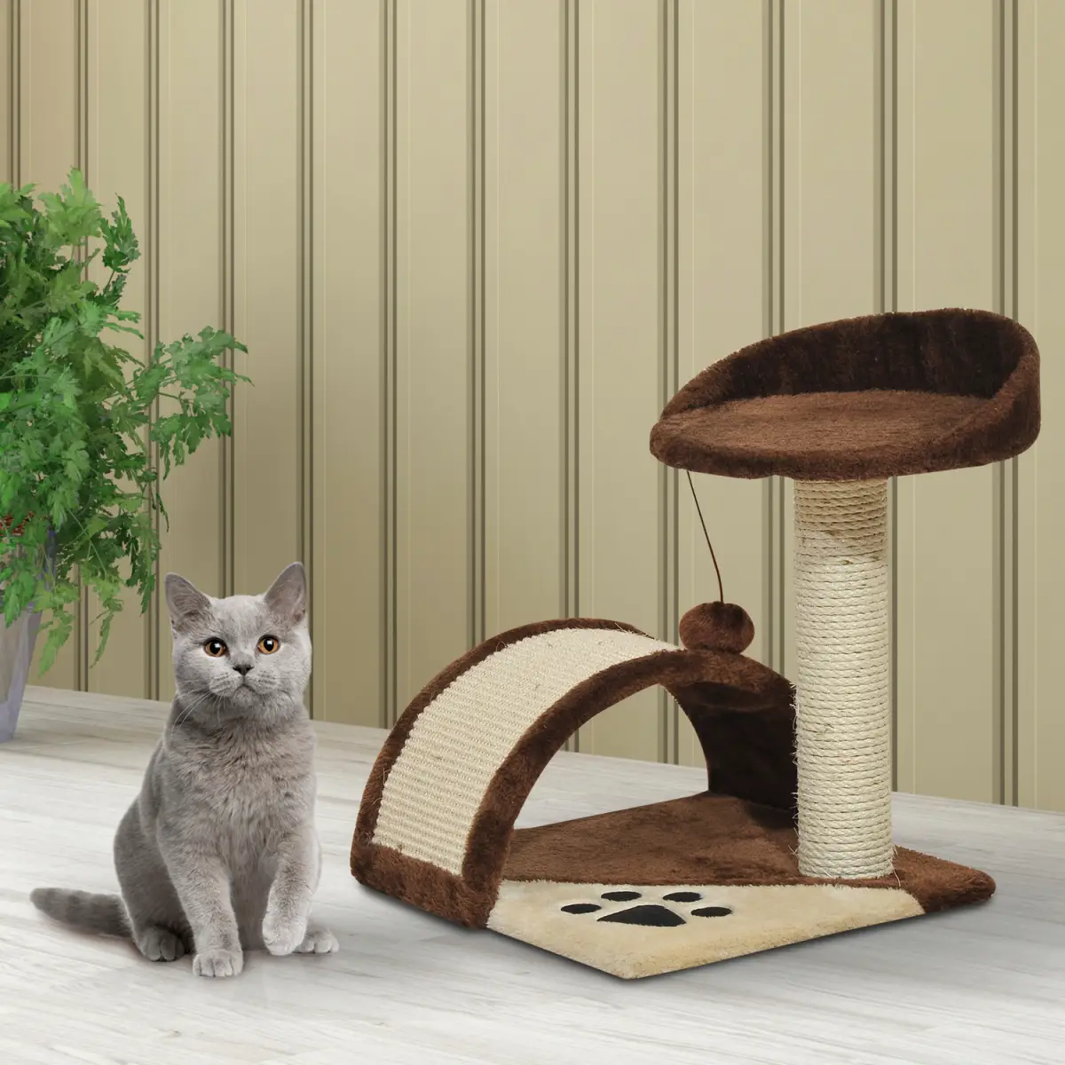 Pawhut Cat Tree Kitten Scratching Scratcher Cosy Sisal Home Play Rest Activity Exercise - Cat Tree