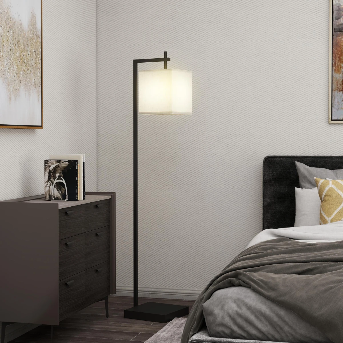 HOMCOM 66 Inch Modern Floor Lamp with 10 Brightness Levels for Living Room by HOMCOM