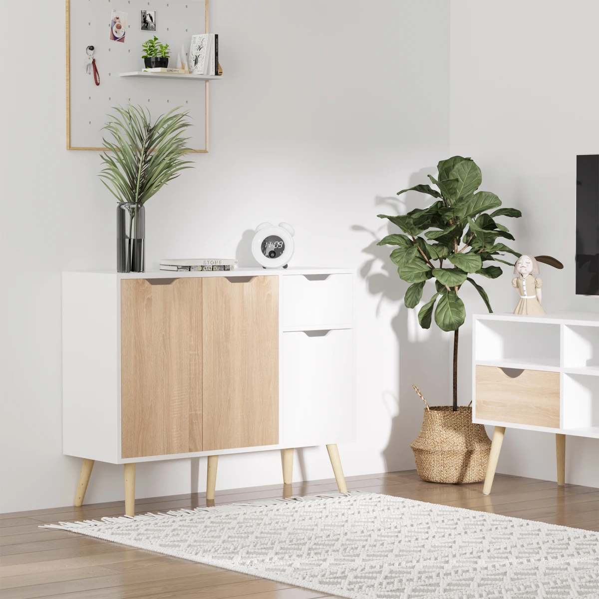 Modern Scandi Sideboard With Four Compartments by Unbranded