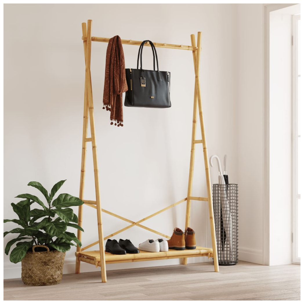 VidaXL Clothes Rack With Shelf 102x50x190 Cm Bamboo Durable Storage For Closet Organization by vidaXL