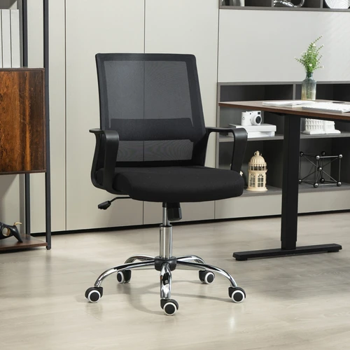 Vinsetto Mesh Office Chair Desk Chair w/ Swivel Seat Adjustable Height Black by Vinsetto