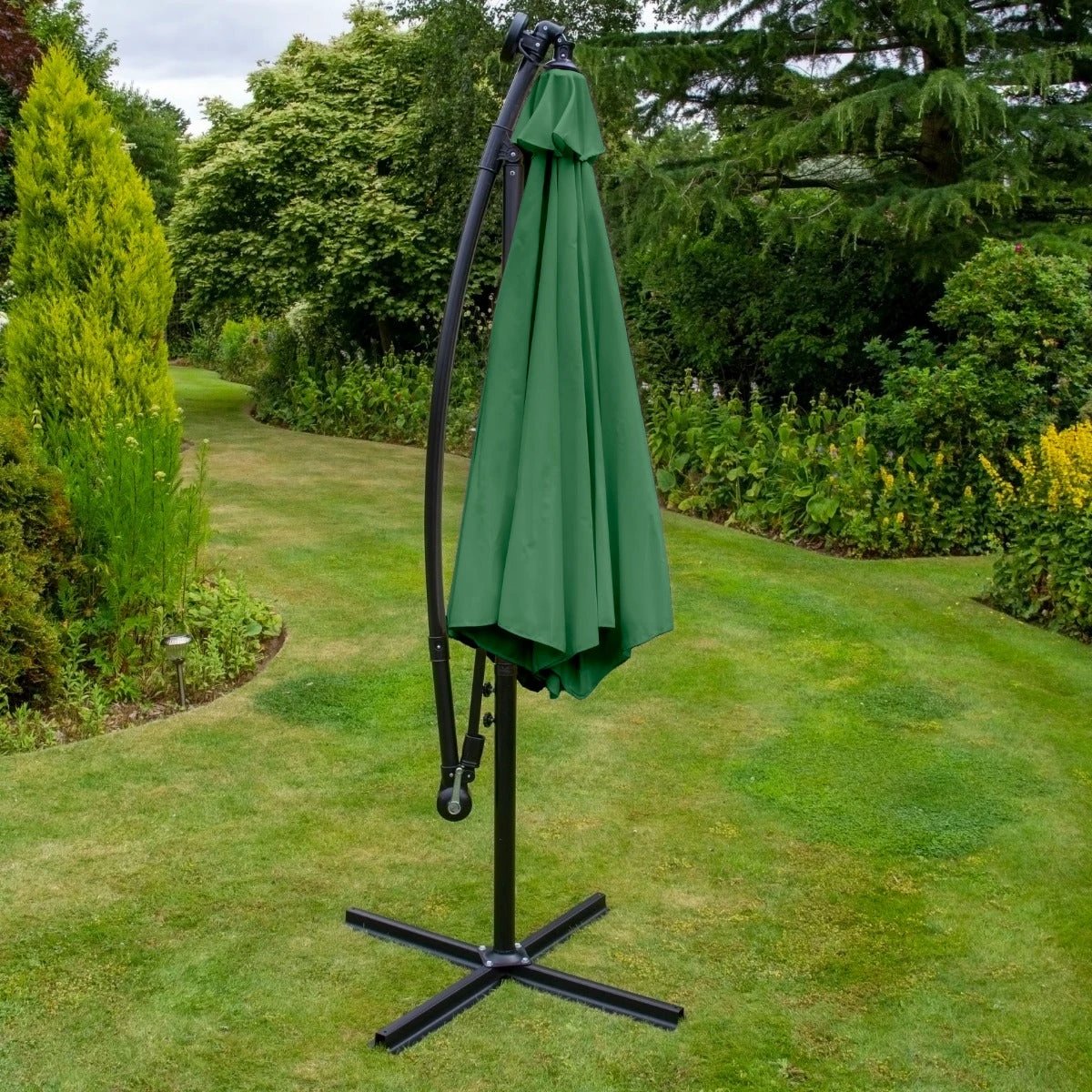 Monster Shop Premium Cantilever Parasol 3m LED Garden - Uncategorized Parasol