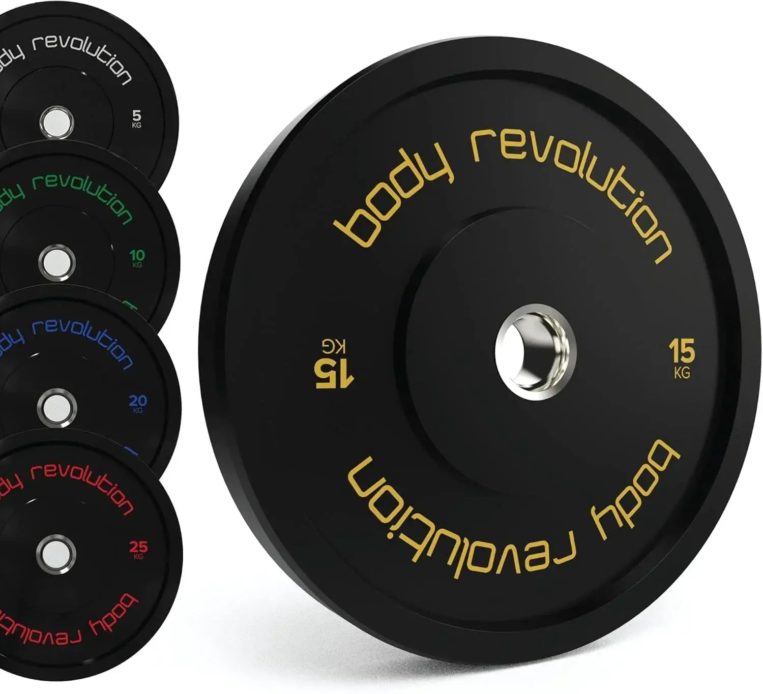 Monster Shop Body Revolution 2 x 15kg Black Olympic Bumper Plates -