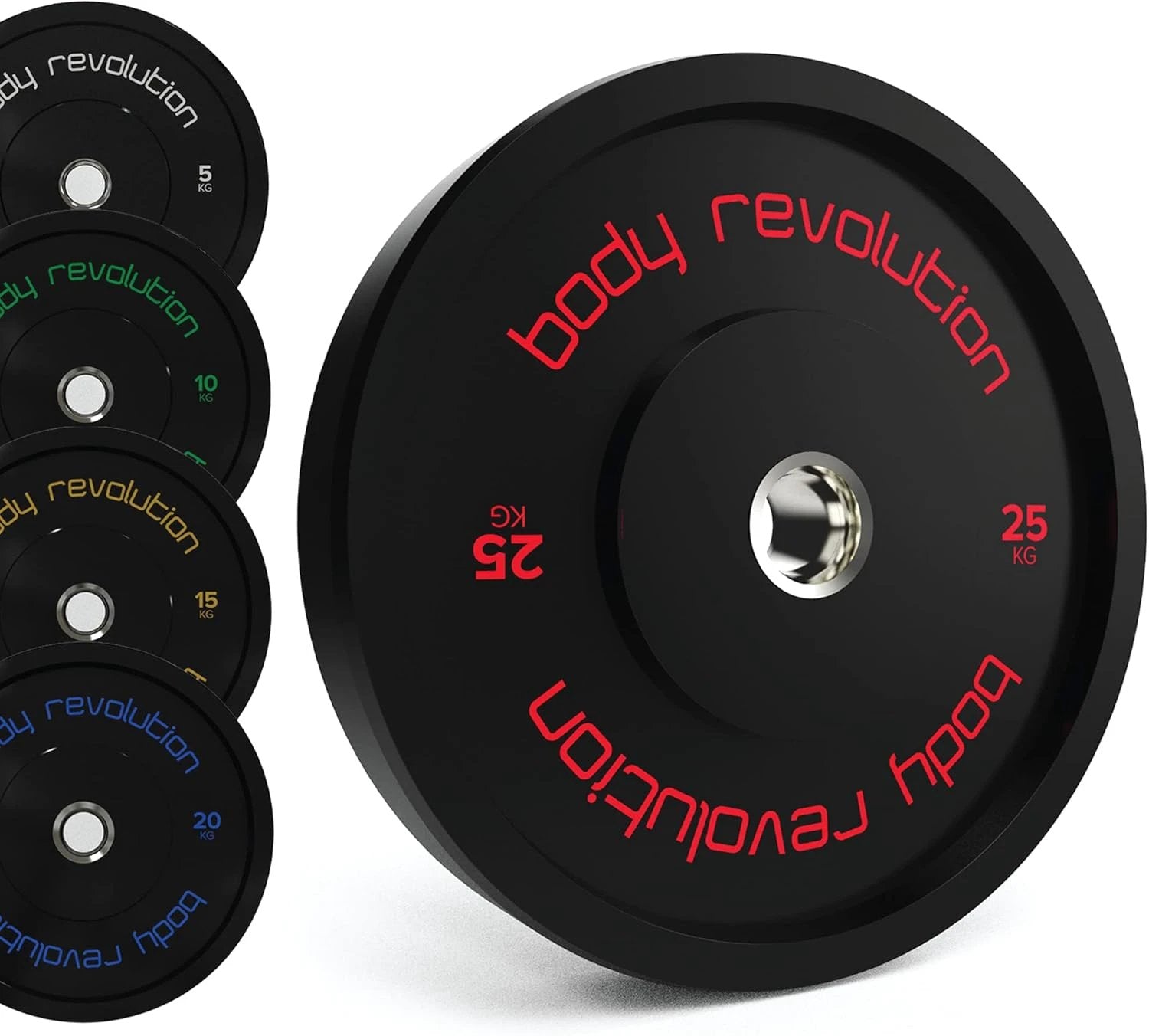 Monster Shop Body Revolution 2 x 25kg Black Olympic Bumper Plates -