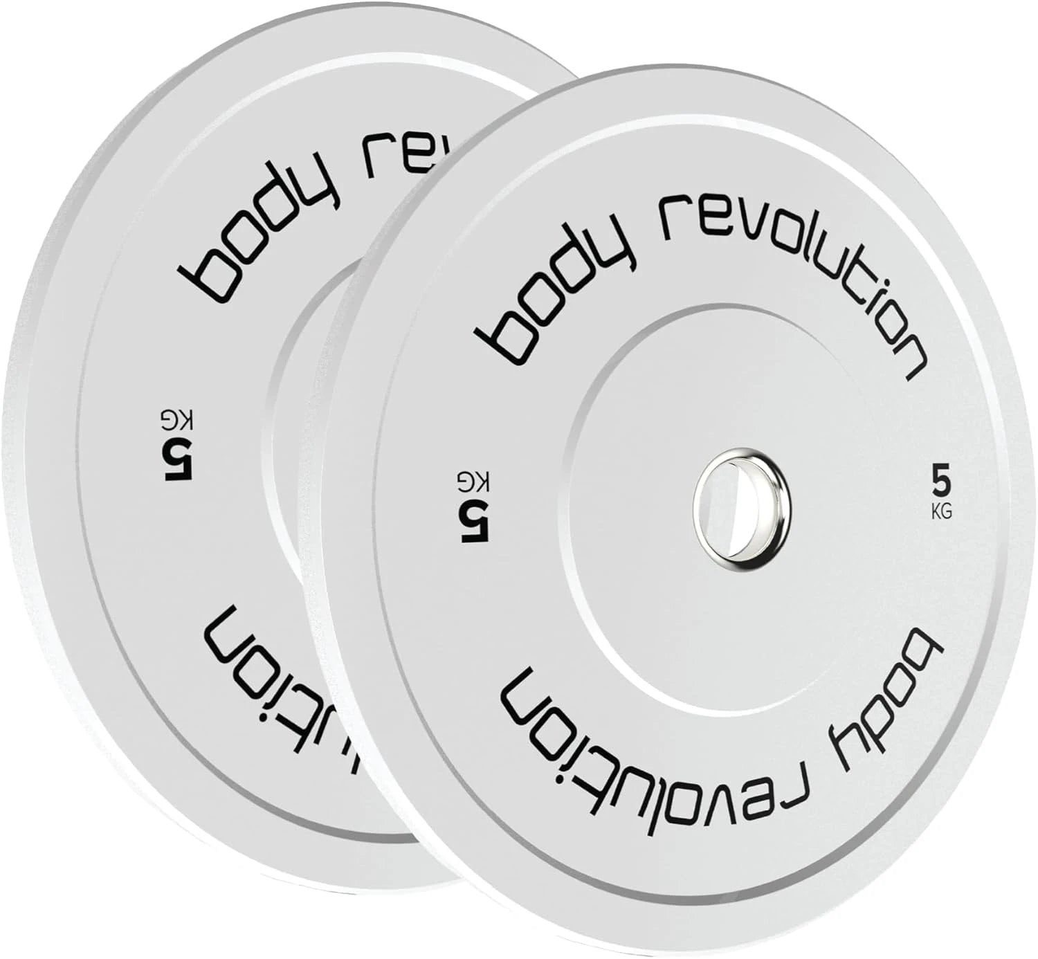 Monster Shop Body Revolution 2 x 5Kg White Olympic Bumper Plates -