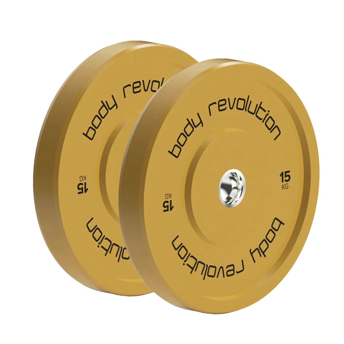 Monster Shop Body Revolution 2 x 15Kg Yellow Olympic Bumper Plates -