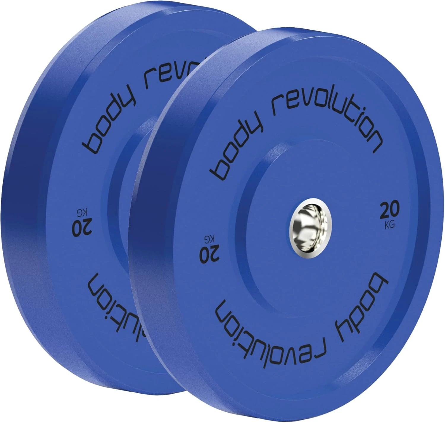 Body Revolution 2 x 20Kg Blue Olympic Bumper Plates by Monster Shop