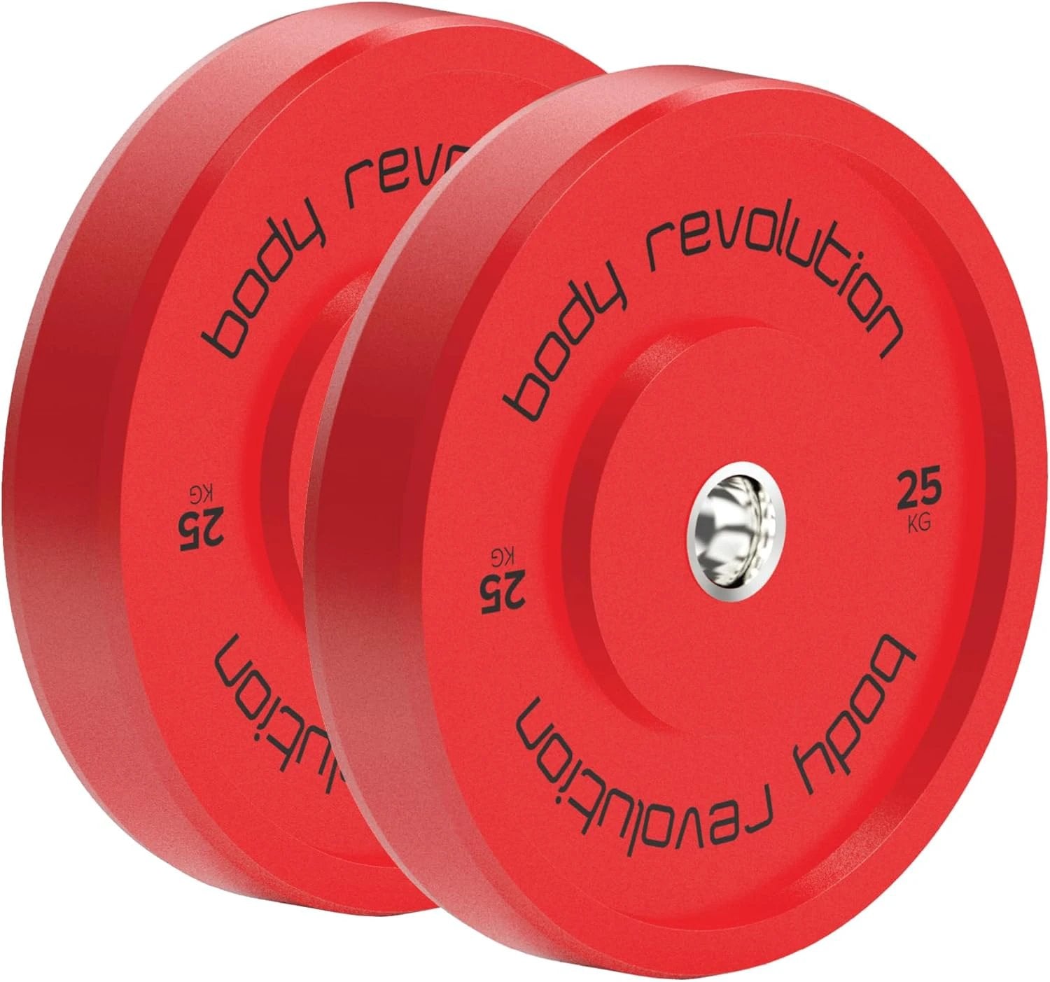 Body Revolution 2 x 25Kg Red Olympic Bumper Plates by Monster Shop