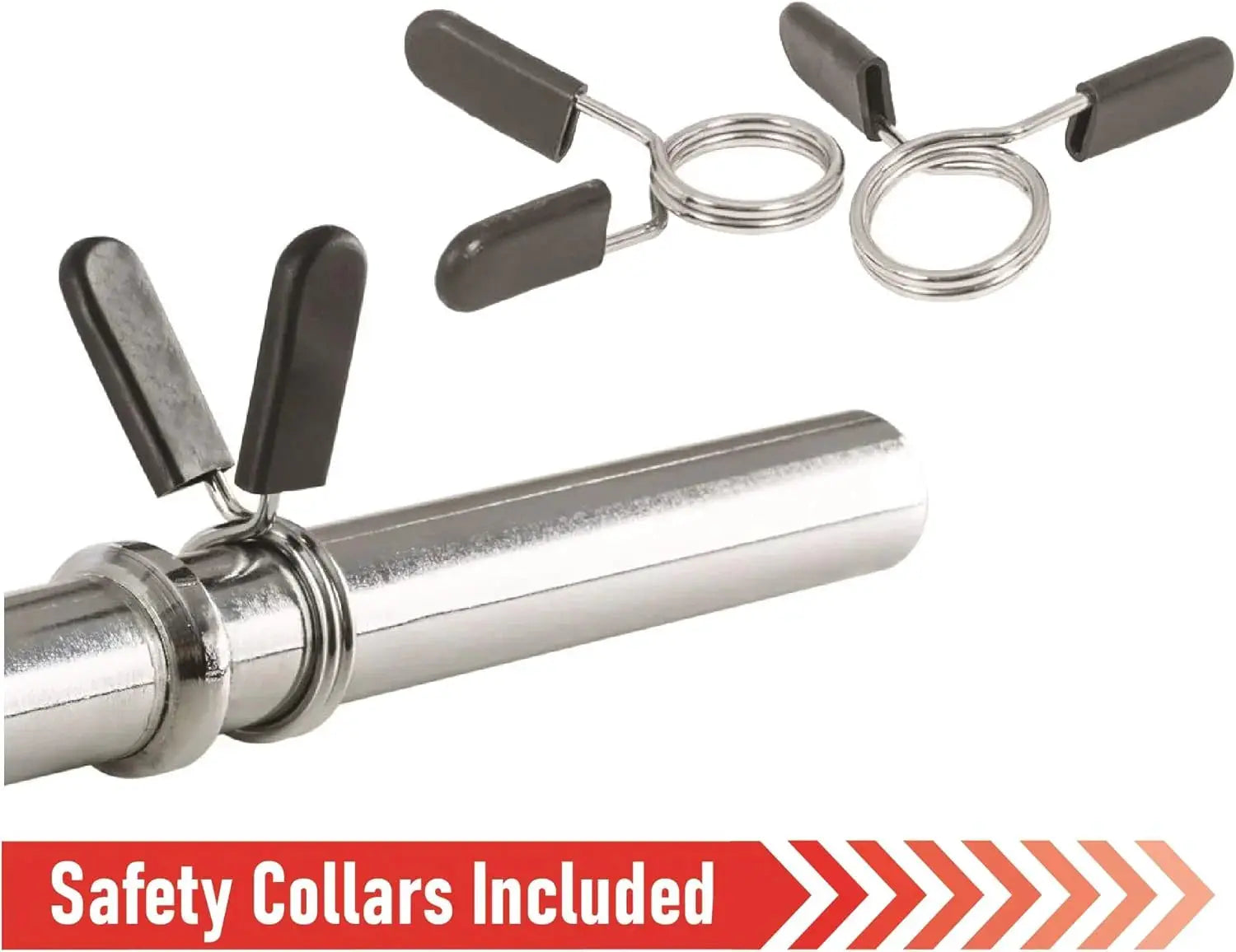 Monster Shop Body Revolution 1.2m EZ Barbell Bar with Spring Collars -