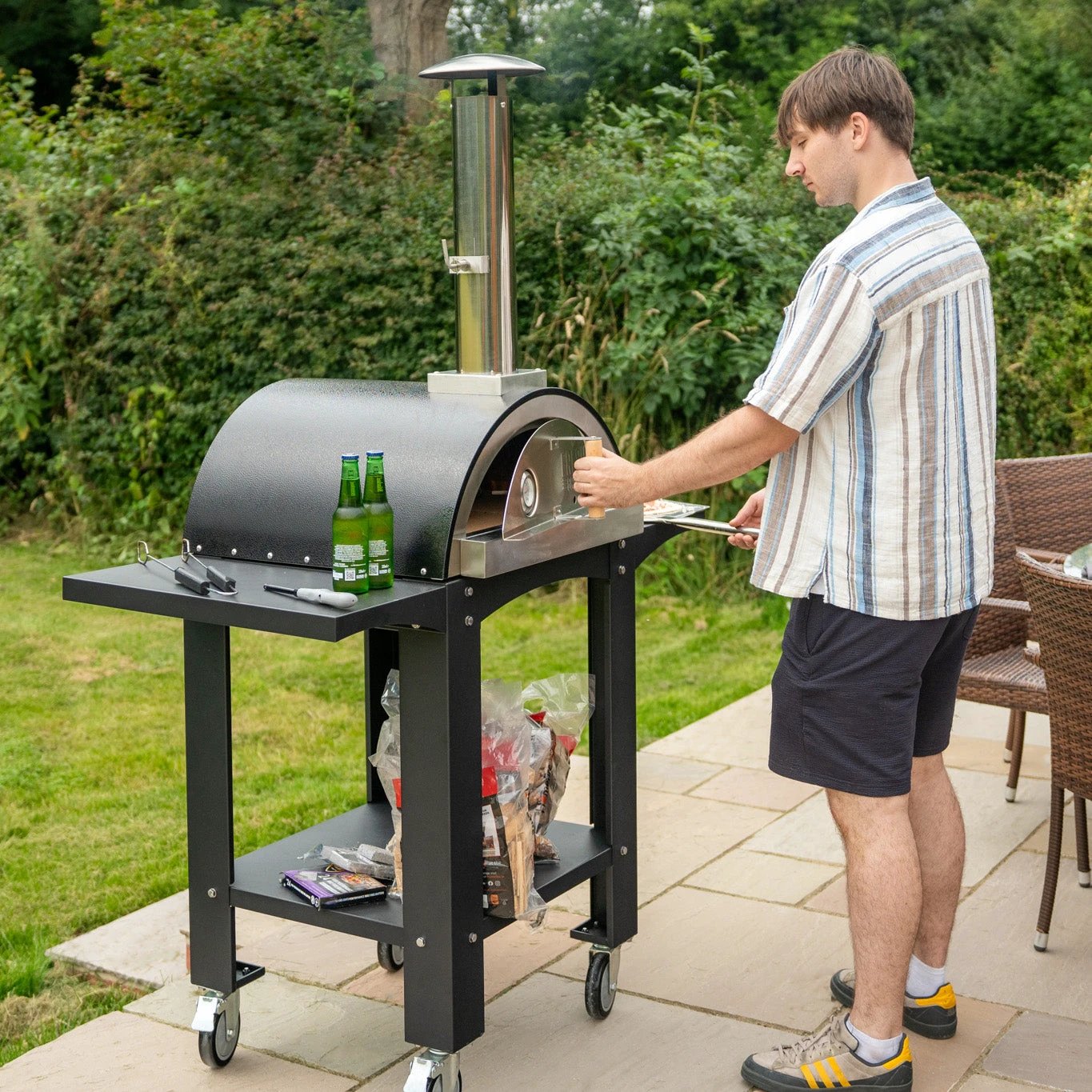 Fresh Grills Free Standing Extra Large Pizza Oven with Prep Stations by Monster Shop