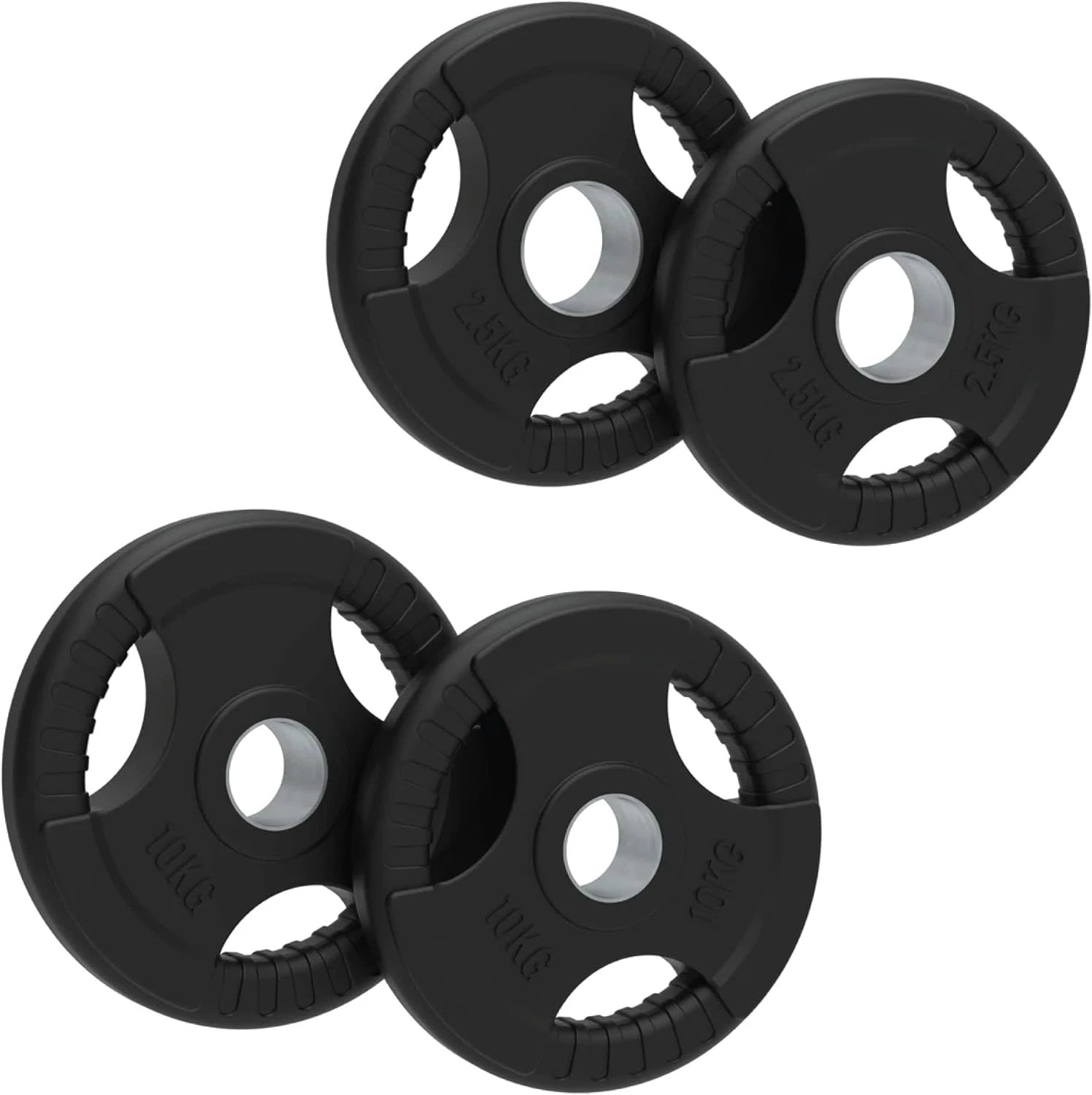 Monster Shop 25kg Bundle Olympic Tri-Grip Rubber Weight Black Plates -