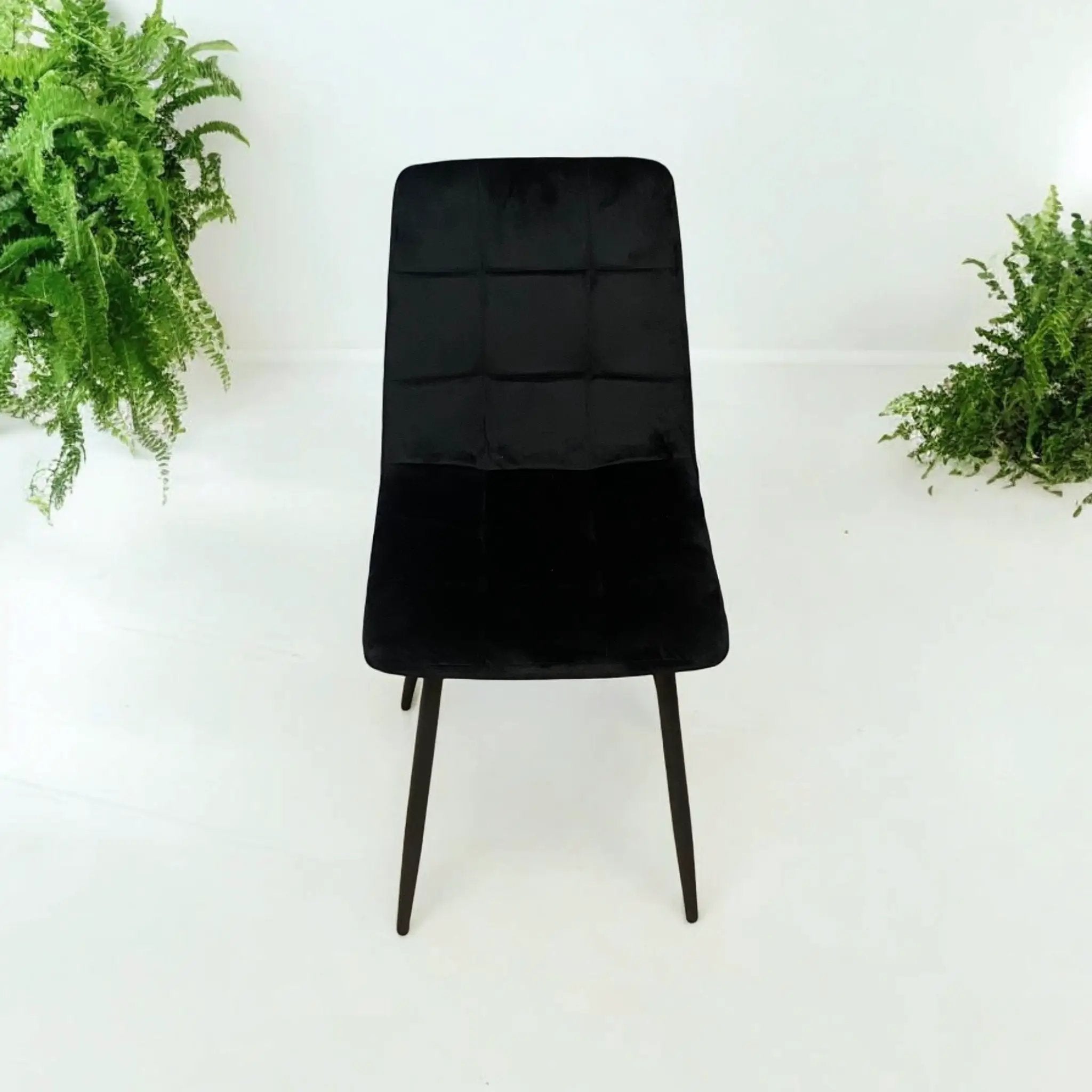 MSL BLACK FABRIC CHAIR BLACK METAL LEGS - Dining Chairs