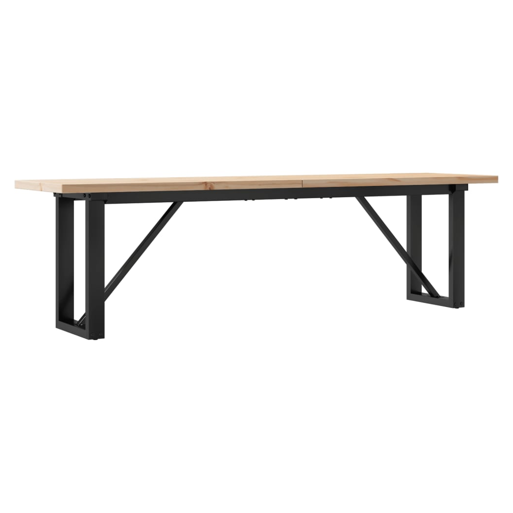 vidaXL VidaXL Coffee Table 160x40x45.5 cm O Frame Solid Pine Cast Iron Industrial Living Room - Coffee Table