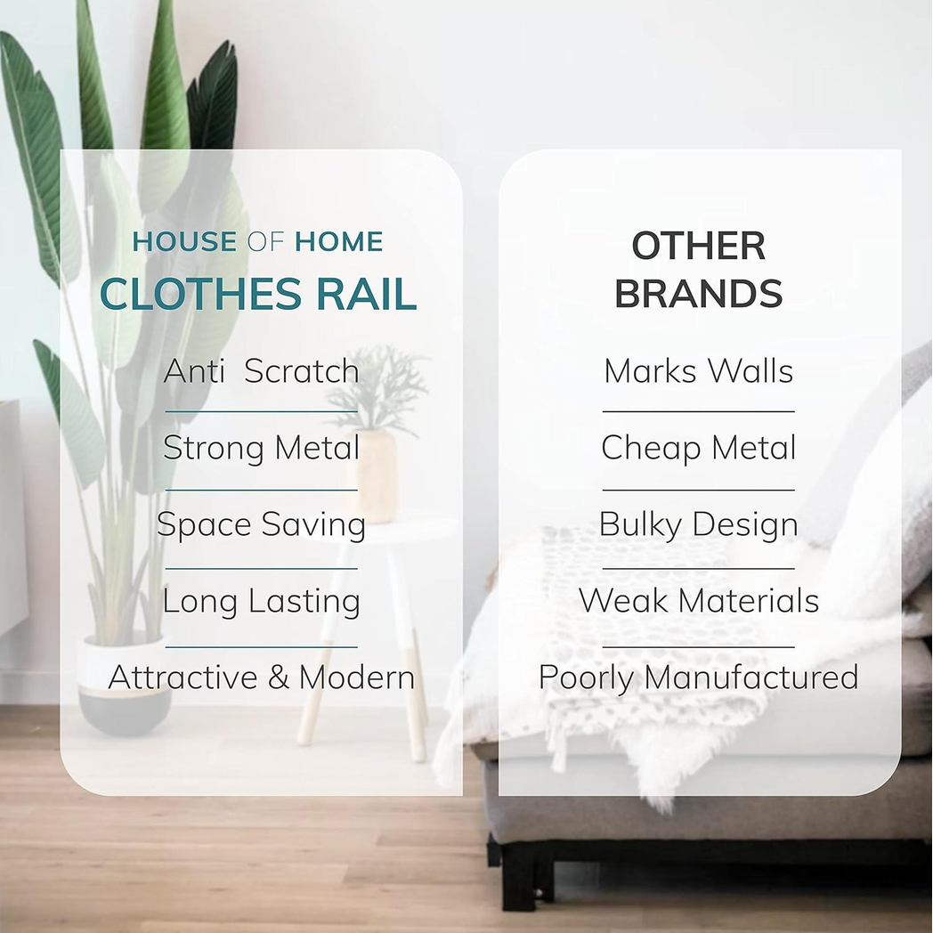 Superior Heavy Duty Clothes Rail 5ft x 5ft Pop Clip Home Use by Direct Online Houseware