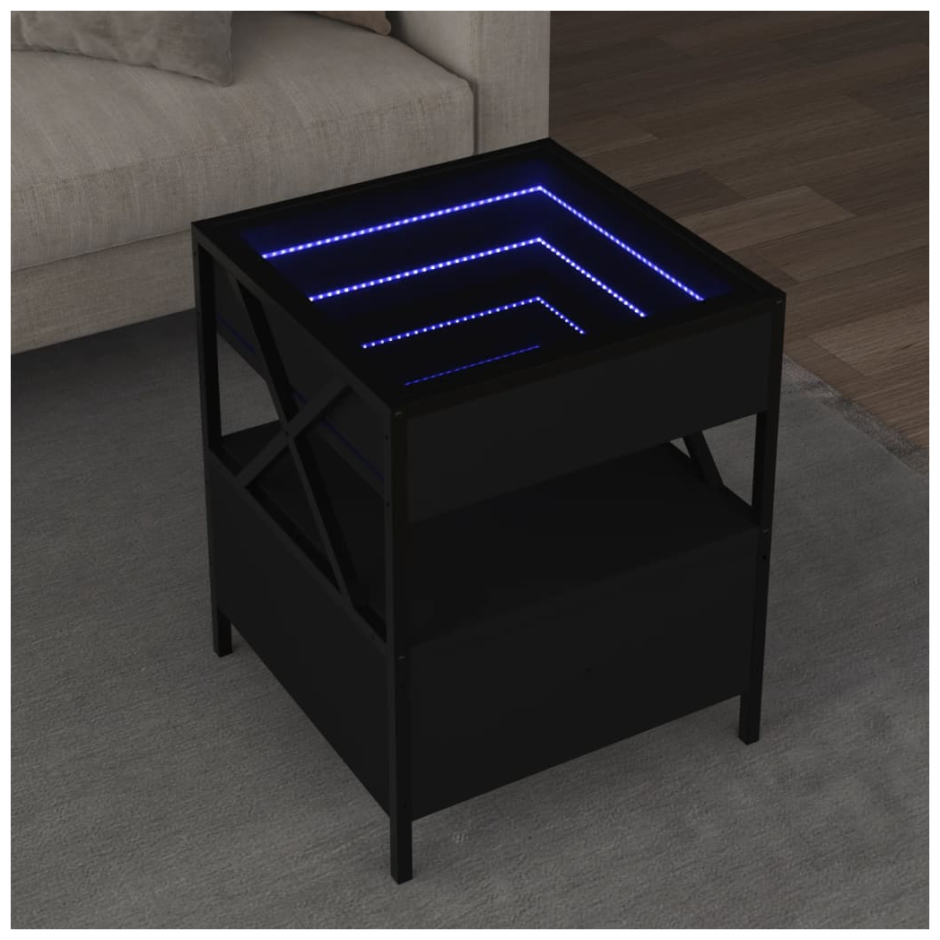 vidaXL vidaXL Coffee Table 40x40x51 Cm Infinity LED RGB Mirror Lighting Living Room Decor - Coffee Table