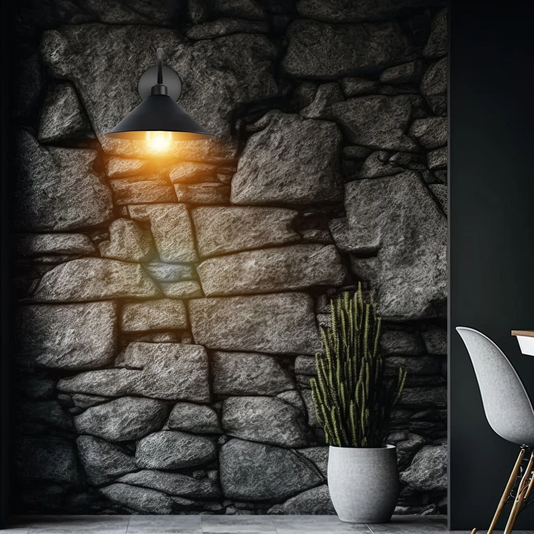 Premium Wall Light 8In Cone Shade Swan Neck E27 For Home by Un-branded