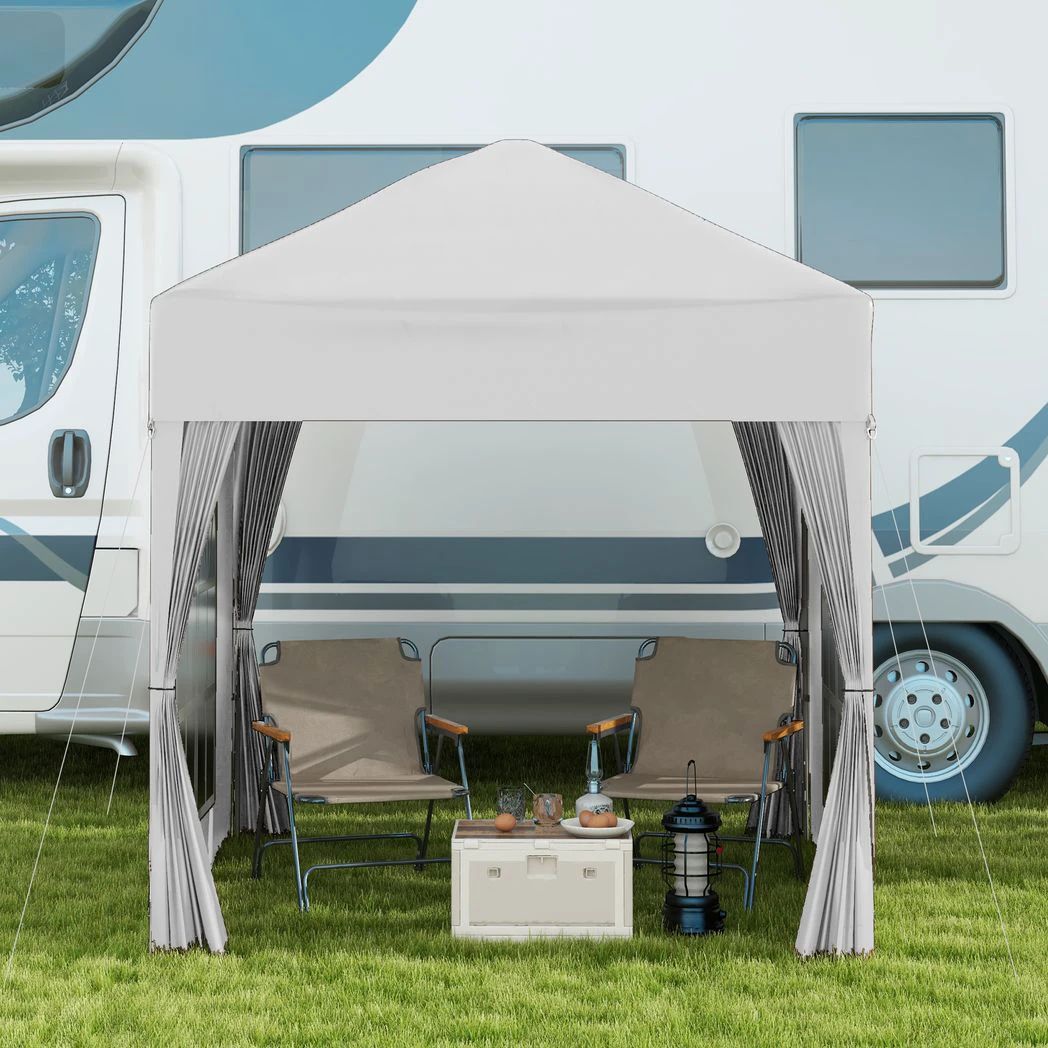 Outsunny 2x2m Garden Pop Up Gazebo Marquee Party Tent Wedding Awning Canopy - Gazebos