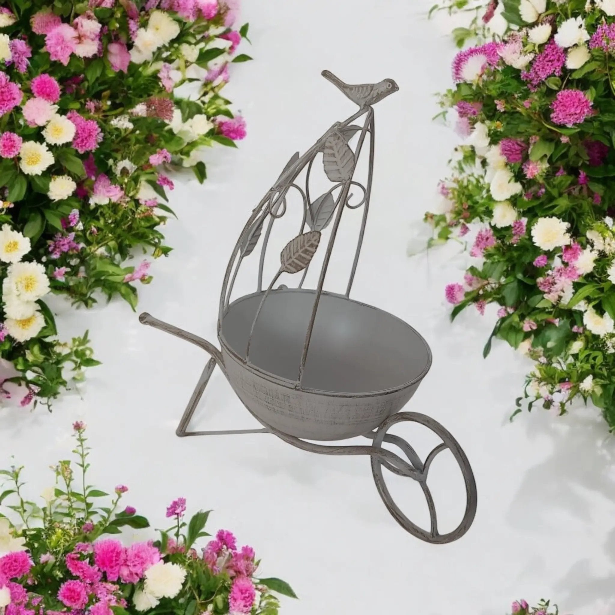 MSL 36CM CREAM METAL GARDEN PLANTER - Planters
