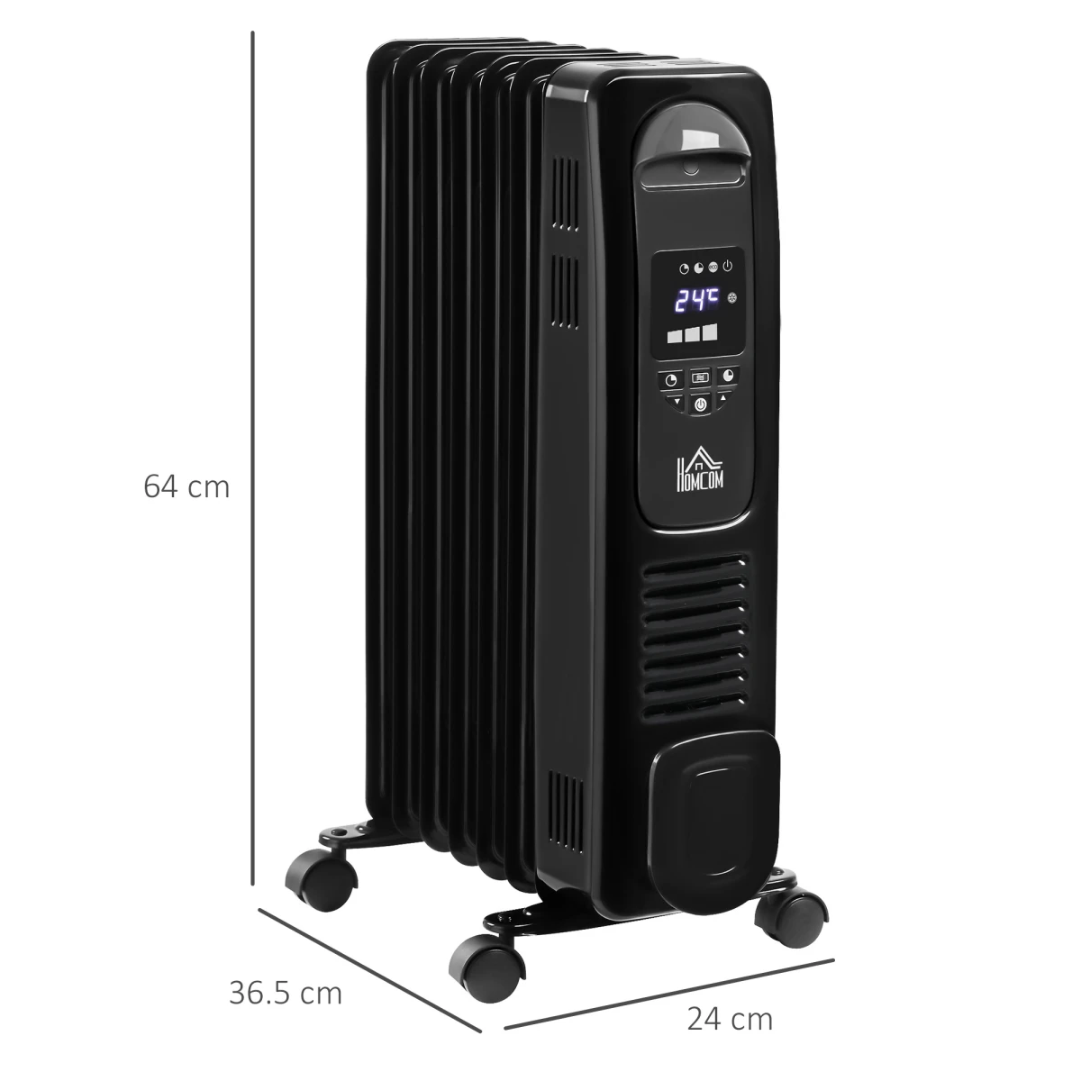 HOMCOM Hamcom Oil Filled Radiator Tall LED Display Home - Radiator