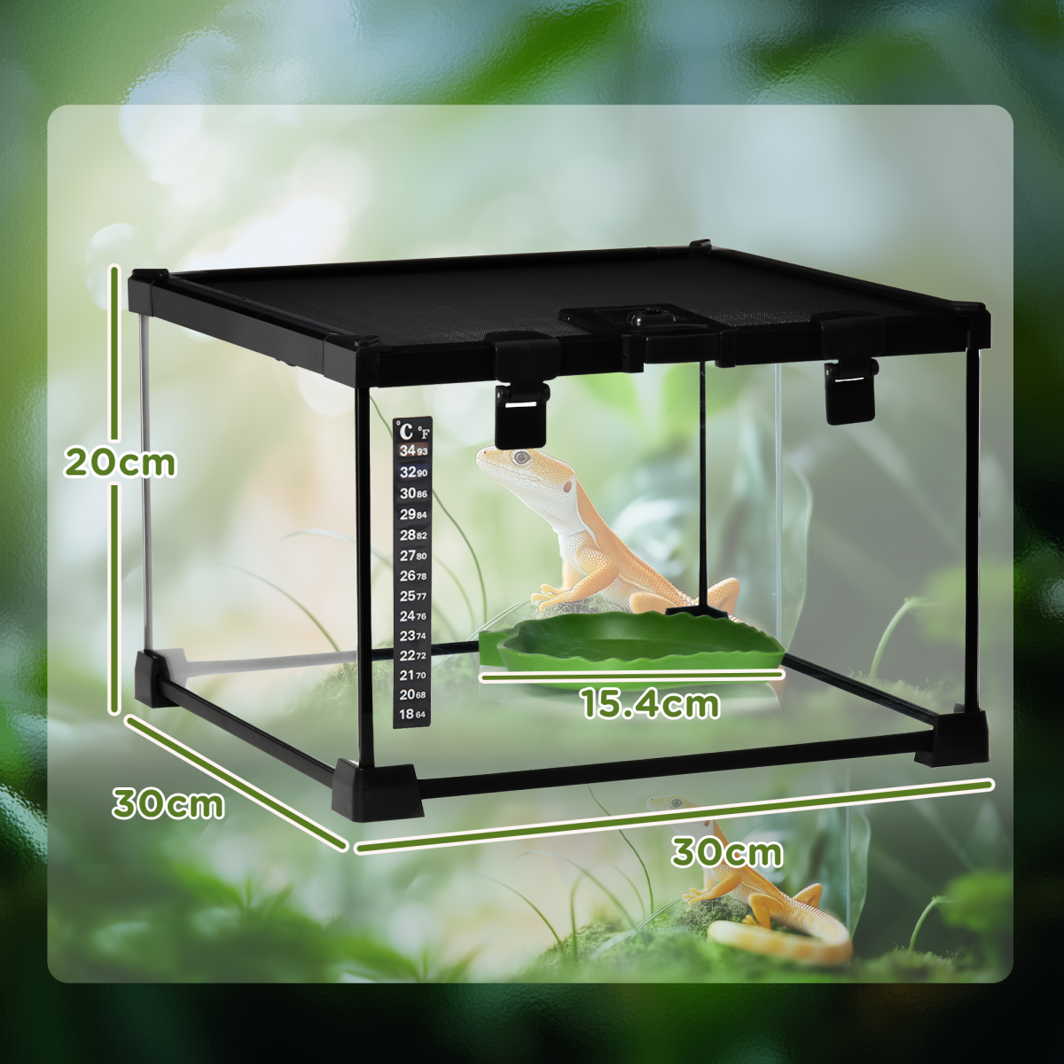 Glass Reptile Terrarium Habitats for Lizards, Frogs, Snake Pawhut - from Unbranded