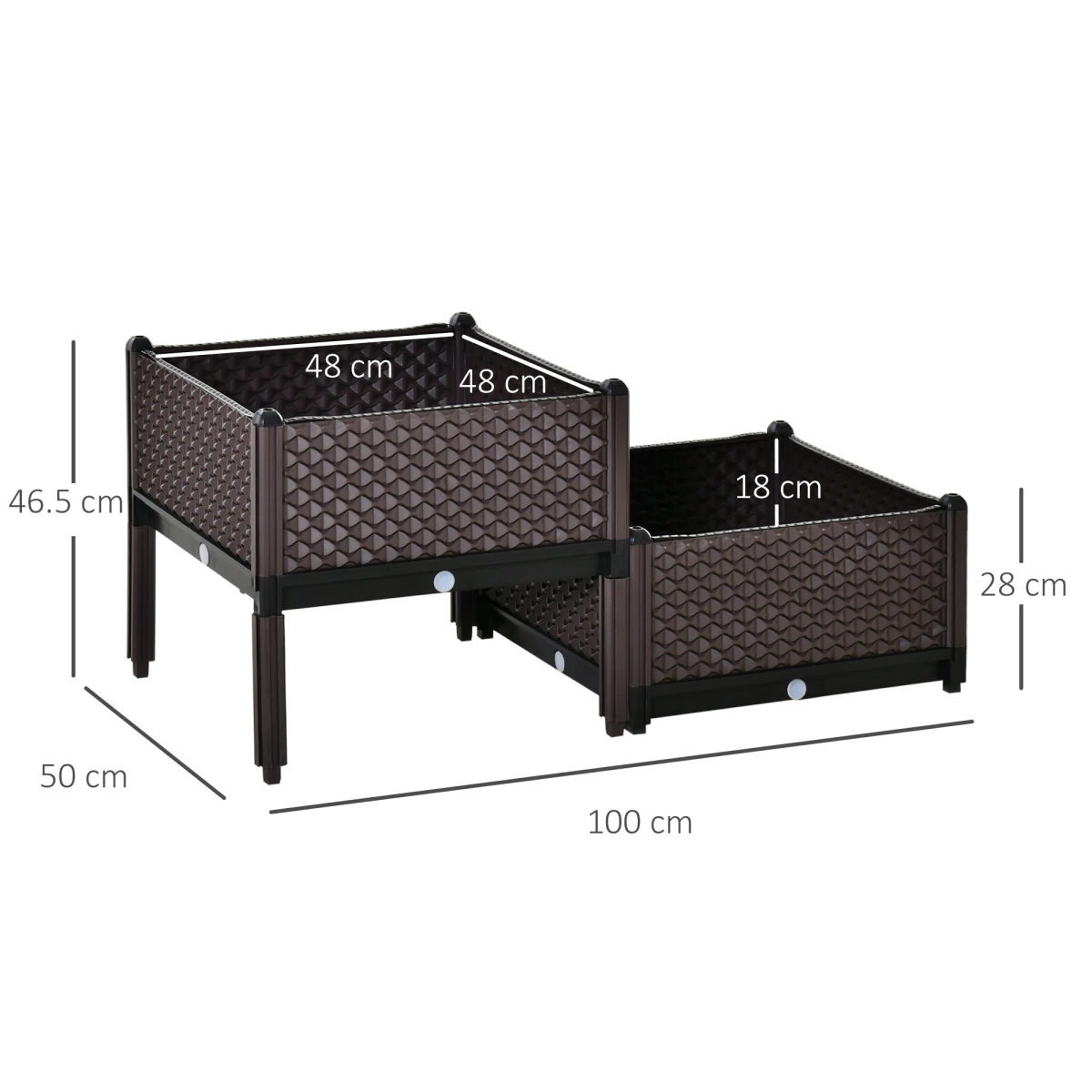 Outsunny Duo Design Two Tier Planter Self Watering For Flowers - Planters