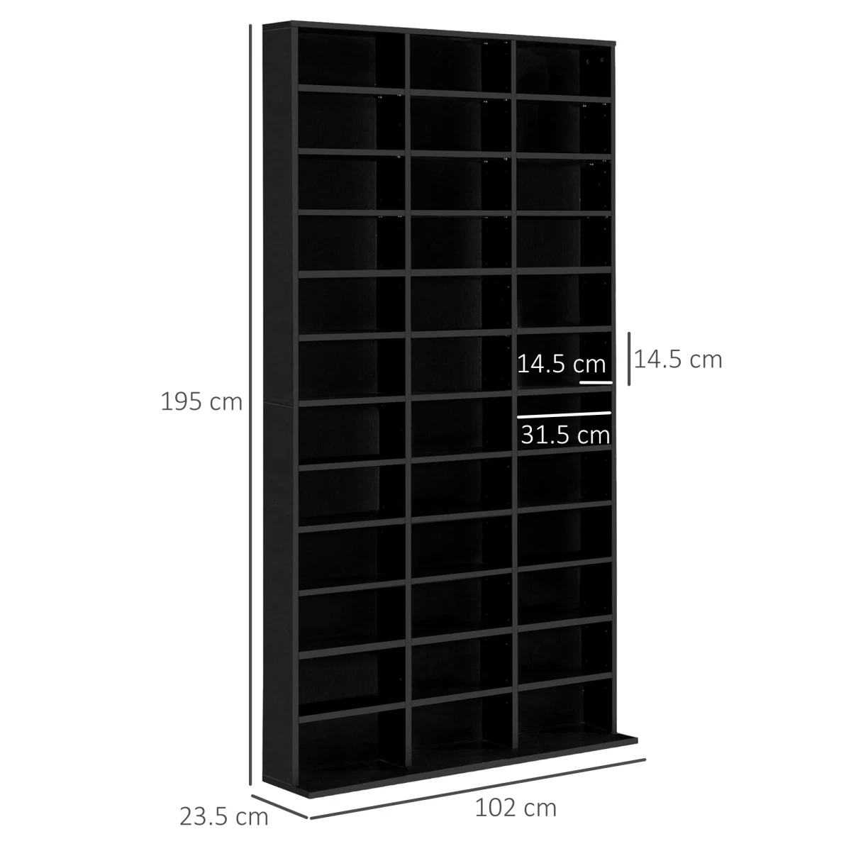 Unbranded HOMCOM CD DVD Media Storage Shelves Display Shelf Racks Wooden Frame Black - Wine Rack