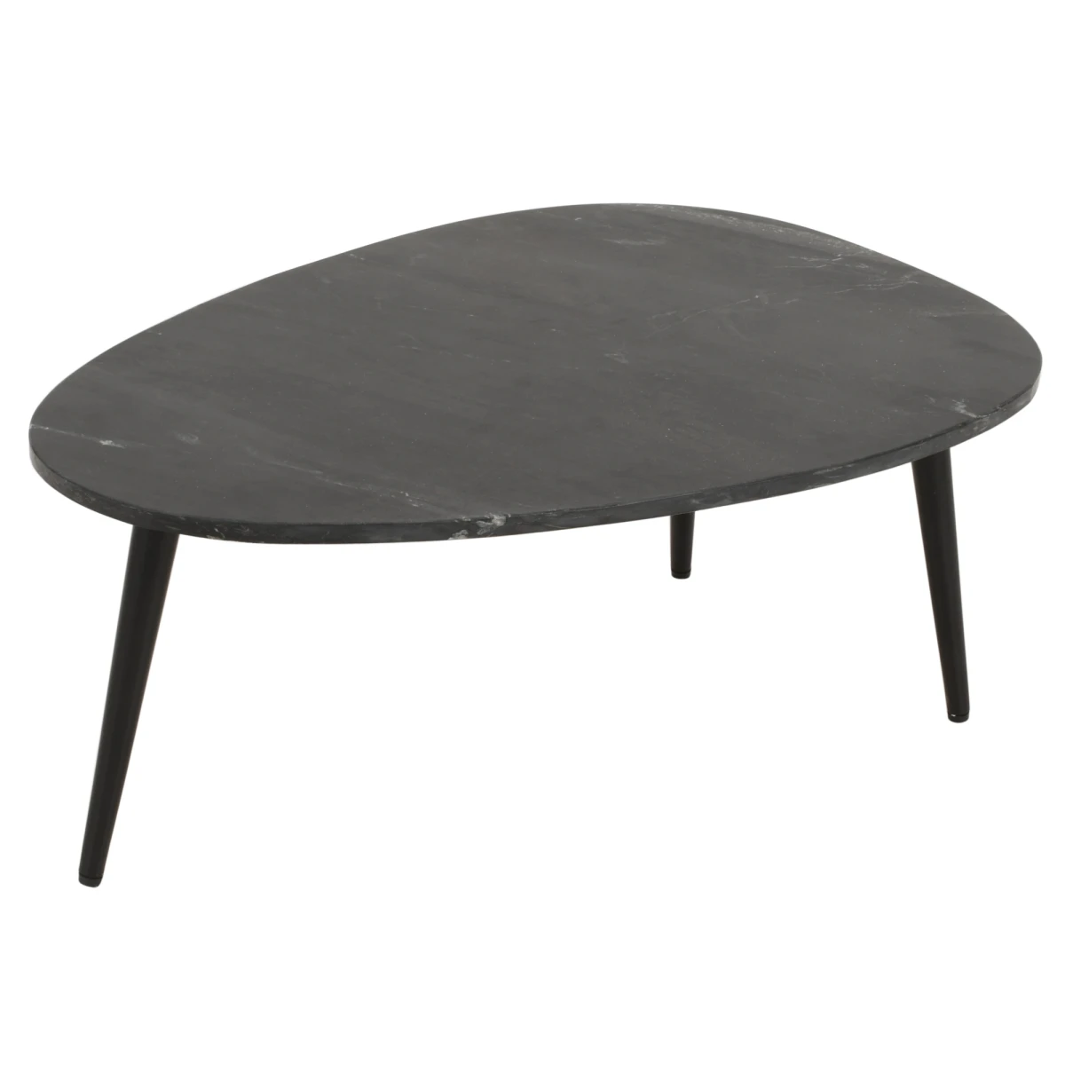Opal Marble Coffee Table With Black Metal Legs by Indian Hub