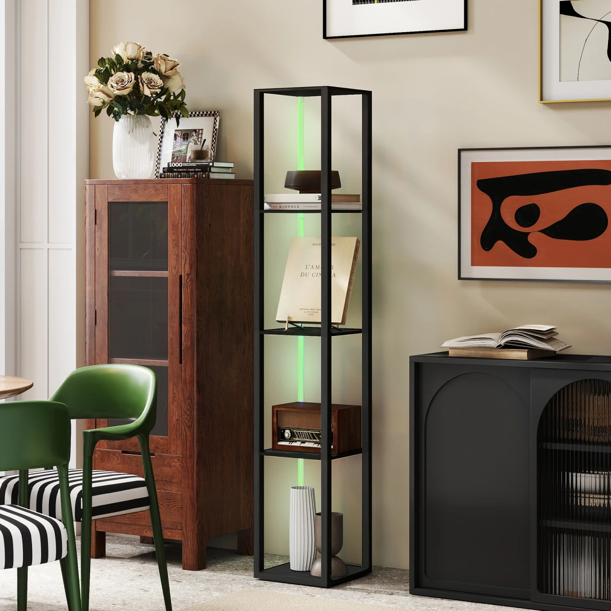 Premium Floor Lamp 4-Tier RGB LED Remote Home by N/A