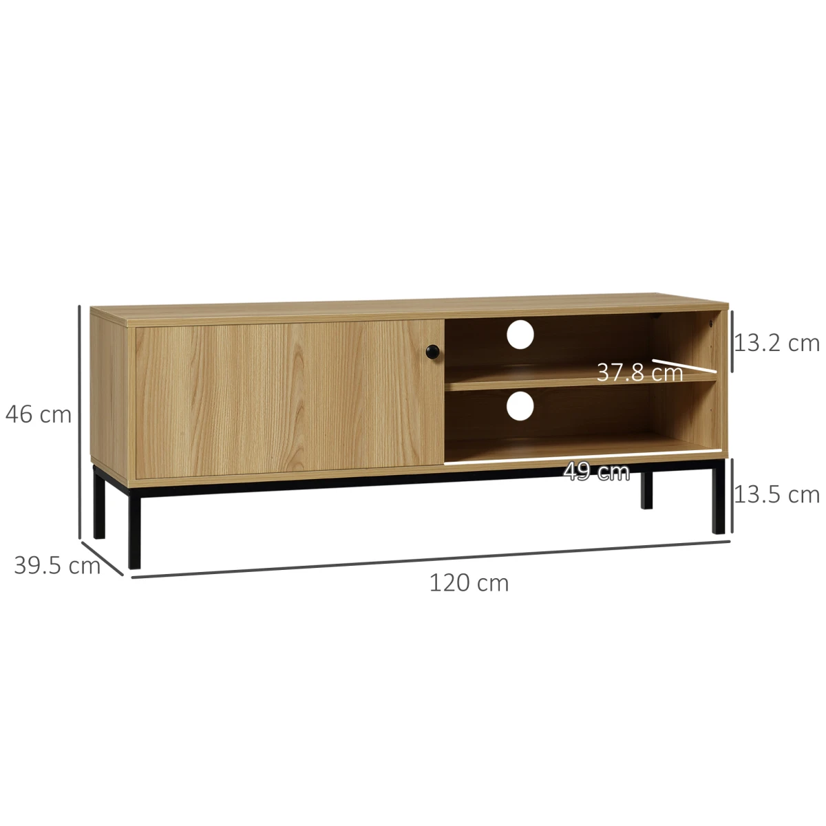 HOMCOM TV Stand Cabinet 50 Inch TV Sliding Door Living Room by HOMCOM