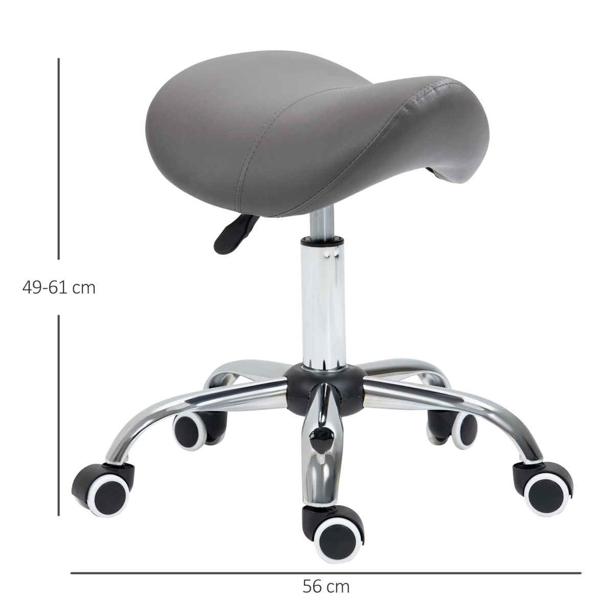 HOMCOM HOMCOM Saddle Stool 49-61cm Ergonomic Hair Salon - Bar Stool