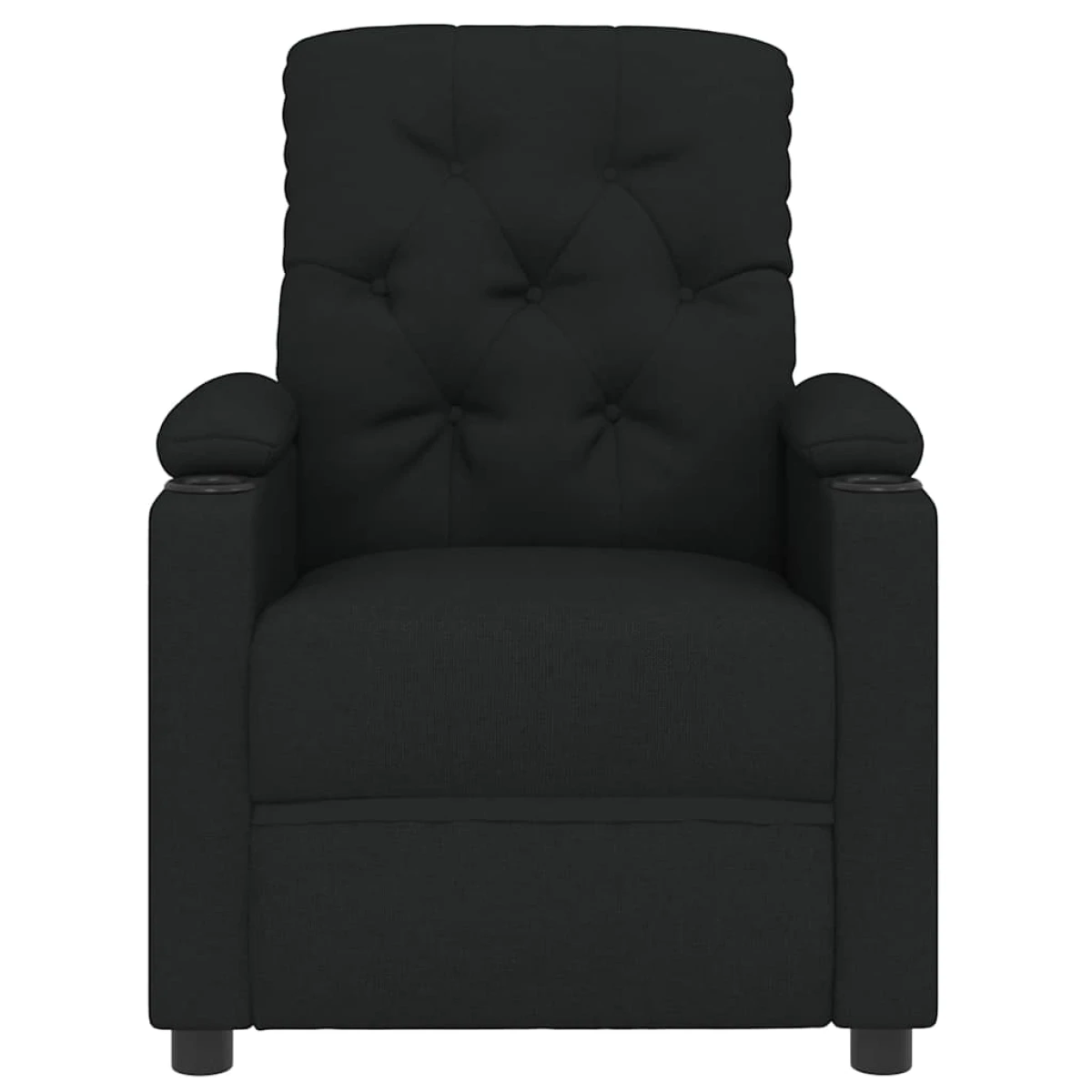 VidaXL Black Fabric Recliner Chair Small Cushioned Armrests by vidaXL