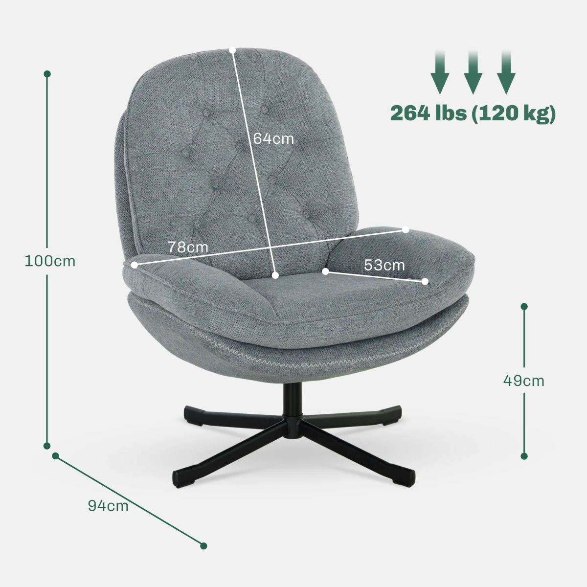 Homcom Accent Chair Medium WaterRepellent Chenille Home by HOMCOM