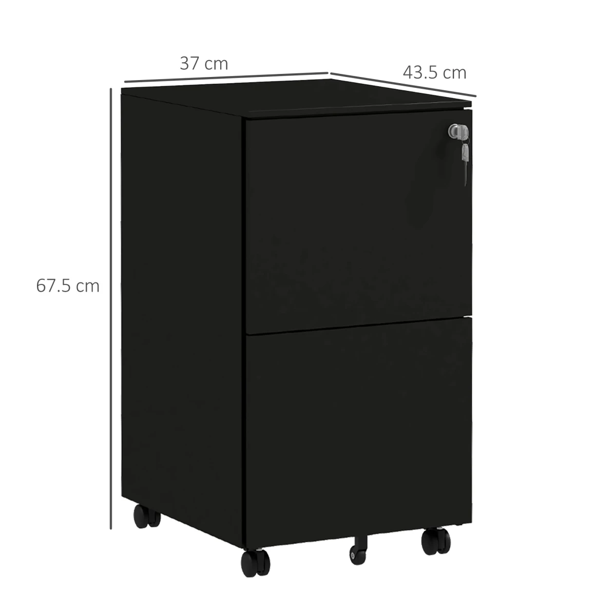 Vinsetto Compact Two Drawer Steel File Cabinet With Lock And Adjustable Hanging Bars For Home Office by Vinsetto