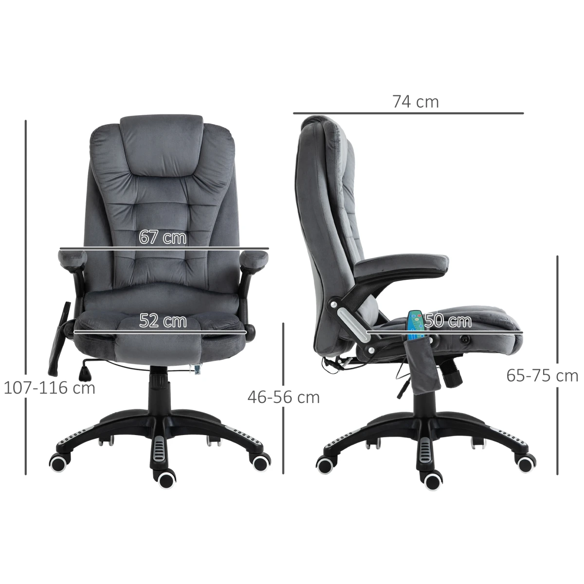 Premium Executive Massage Recliner Chair Full Size Six Point Heating Headrest Office Use by Unbranded