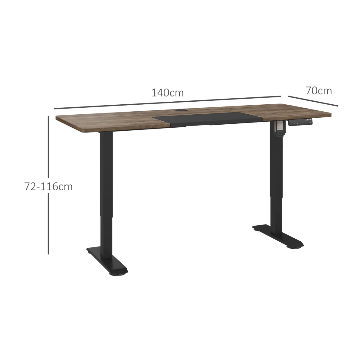 Unbranded Vinsetto Height Adjustable Electric Standing Desk 140cmx70cm Four Memory Presets For Sit Stand Work - Desk