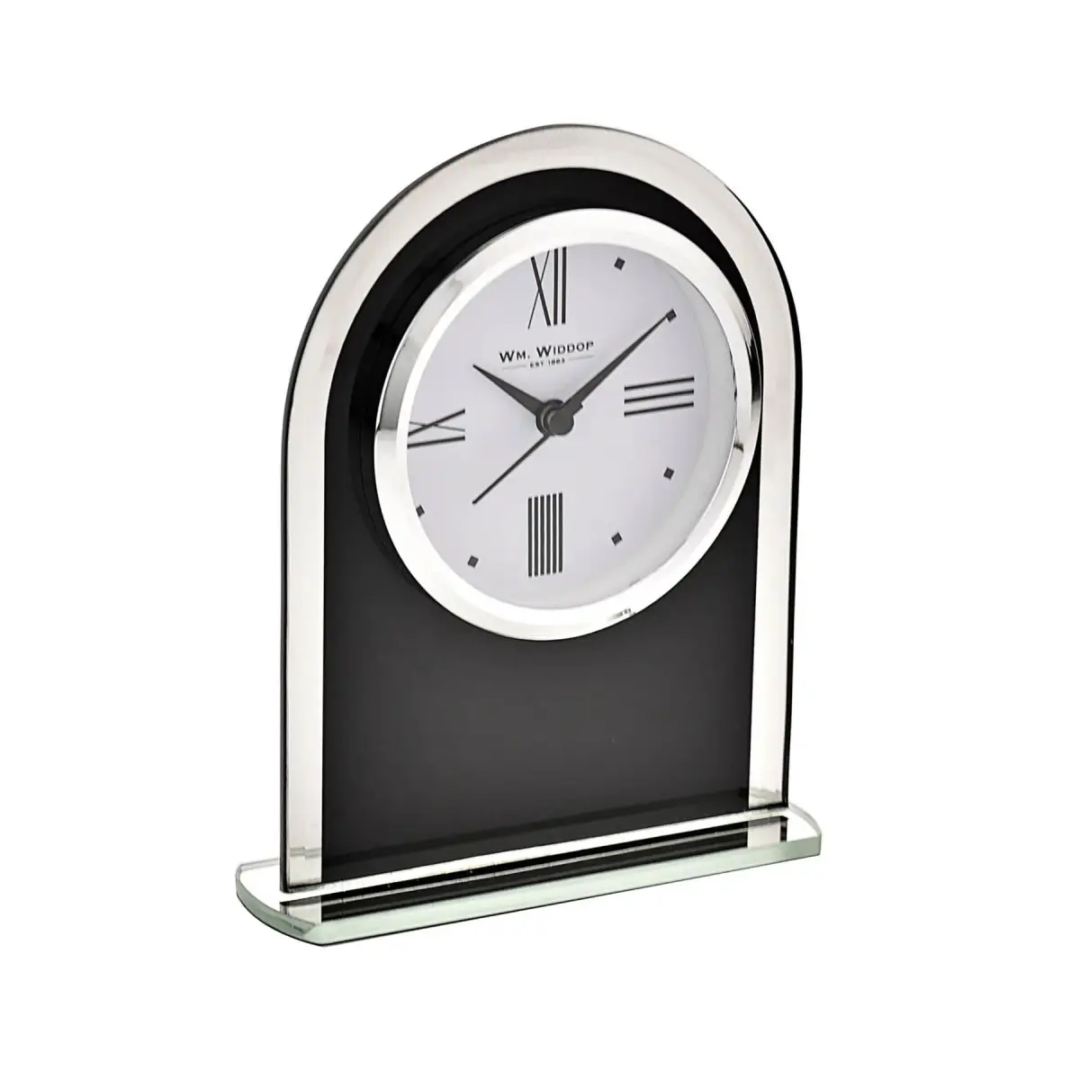 WIDDOP Wm.Widdop Black & Clear Arched Mantel Clock - Clock