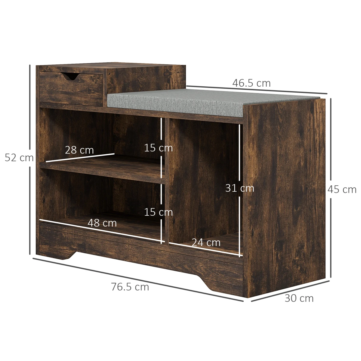 HOMCOM Shoe Bench Compact Drawer Entryway by HOMCOM