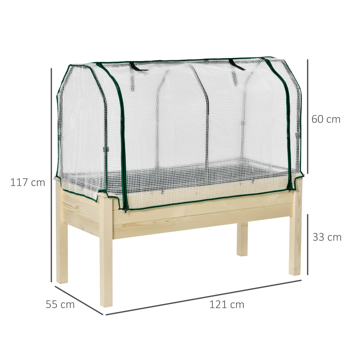 Top Garden Bed 4ft Planter Greenhouse Cover For Gardeners by Outsunny
