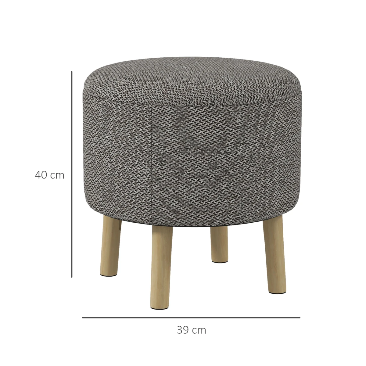 HOMCOM HOMCOM Round Storage Ottoman Compact Hidden - Footstool