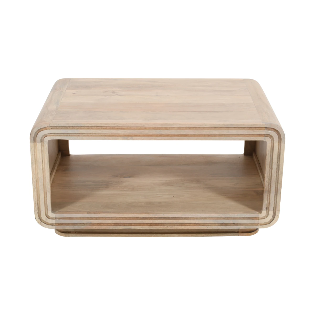 Hudson Carved Mango Wood Coffee Table 80x54x27 cm Handcrafted Eco Friendly Living Room by Indian Hub
