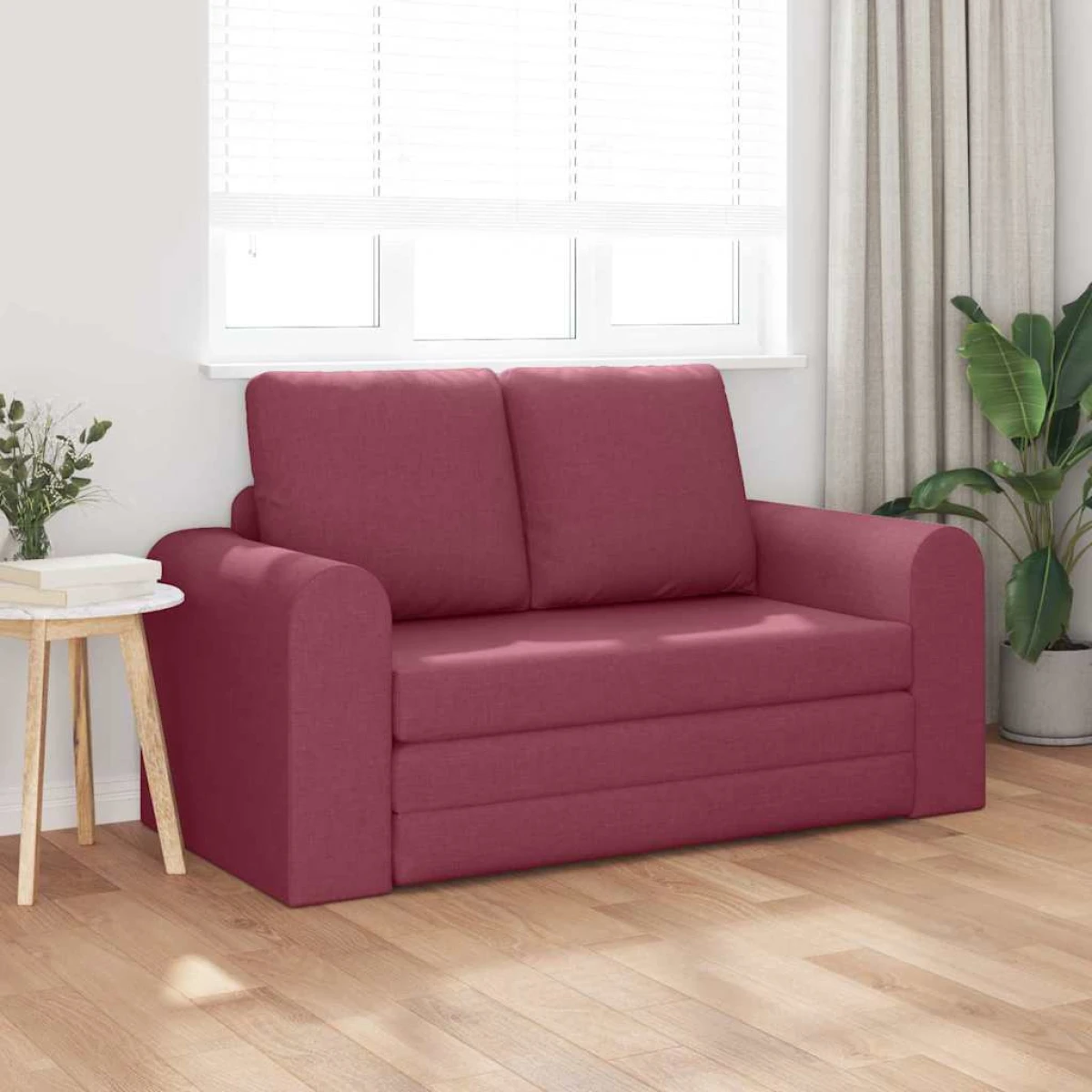 vidaXL VidaXL Sofa Bed 148 x 71 x 83 Cm Red Upholstery Lounge - Sofa Bed