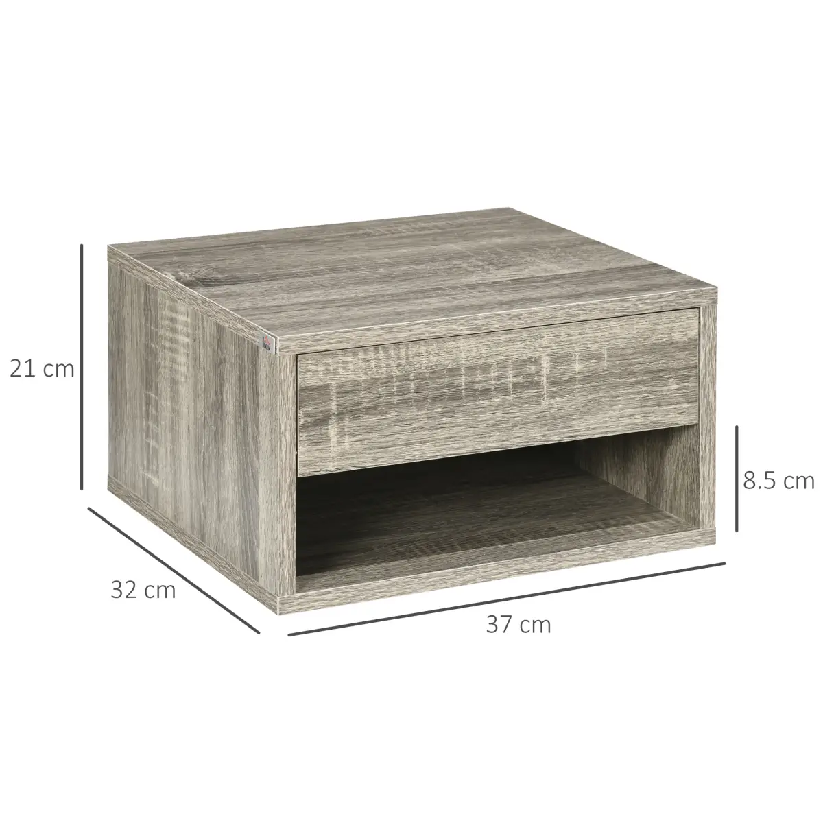 HOMCOM HOMCOM Floating Bedside Table Set of 2 Wall Mounted Nightstand Brown - Bedside Table