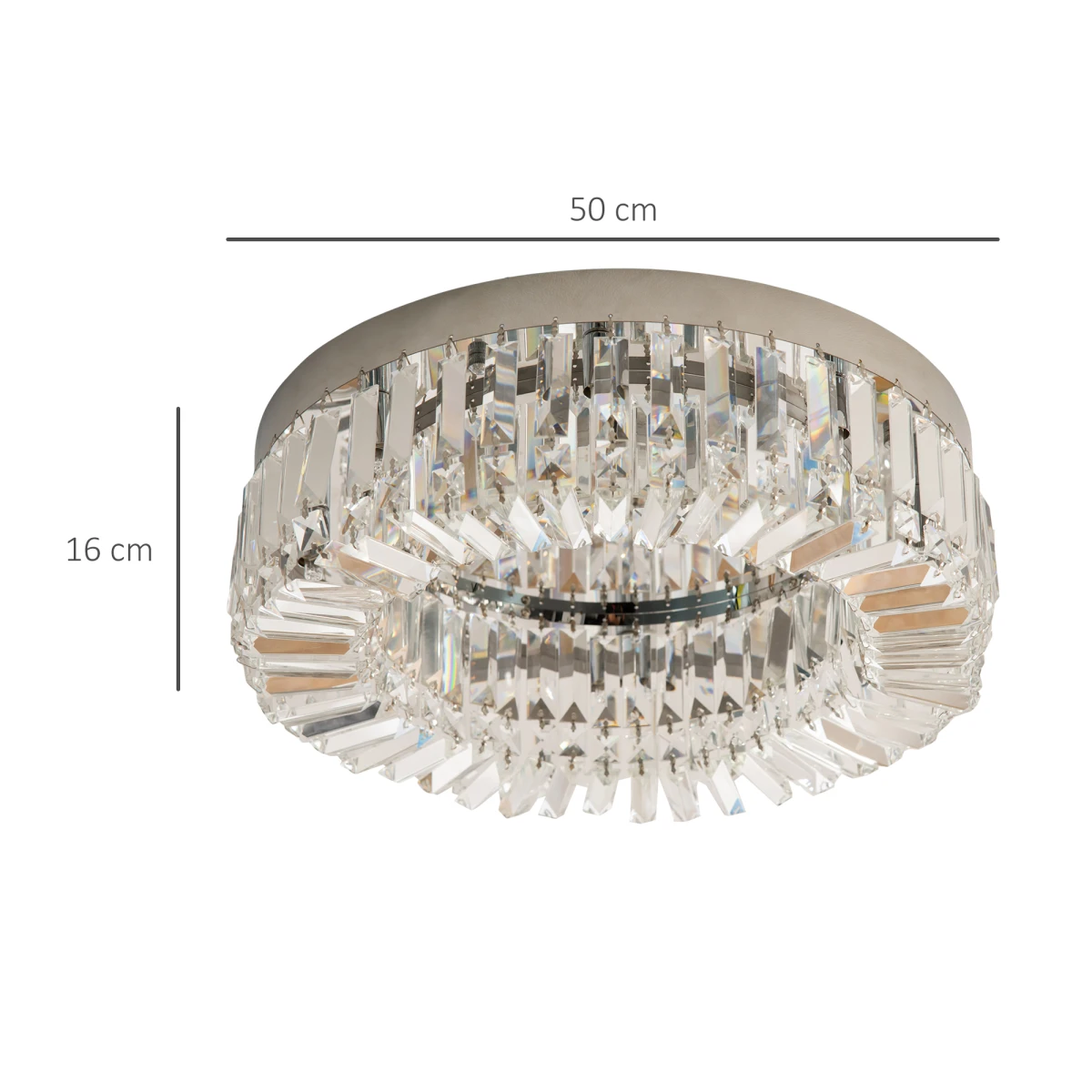 Crystal Ceiling Light 8 Bulbs Beads Home by HOMCOM