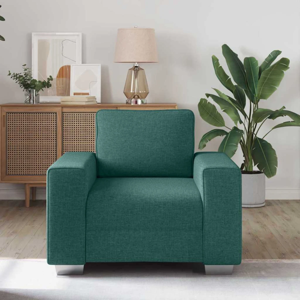 VidaXL Sofa 100 x 77 x 82 cm Dark Green Cushioned At Home by vidaXL