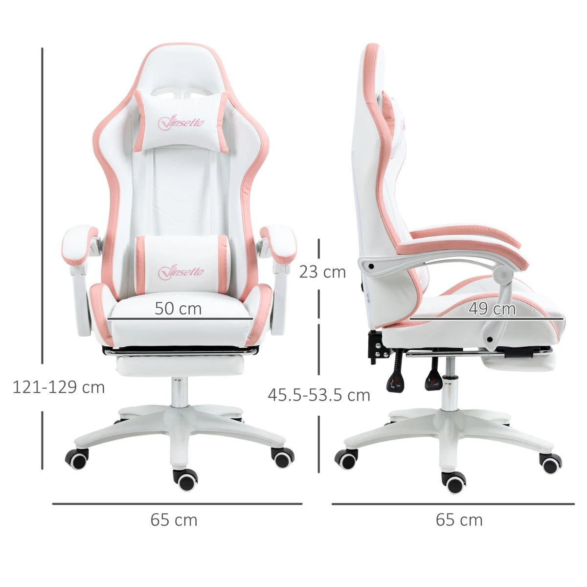 Vinsetto Vinsetto Racing Chair 135 Degree Footrest Gamers - Office Chair