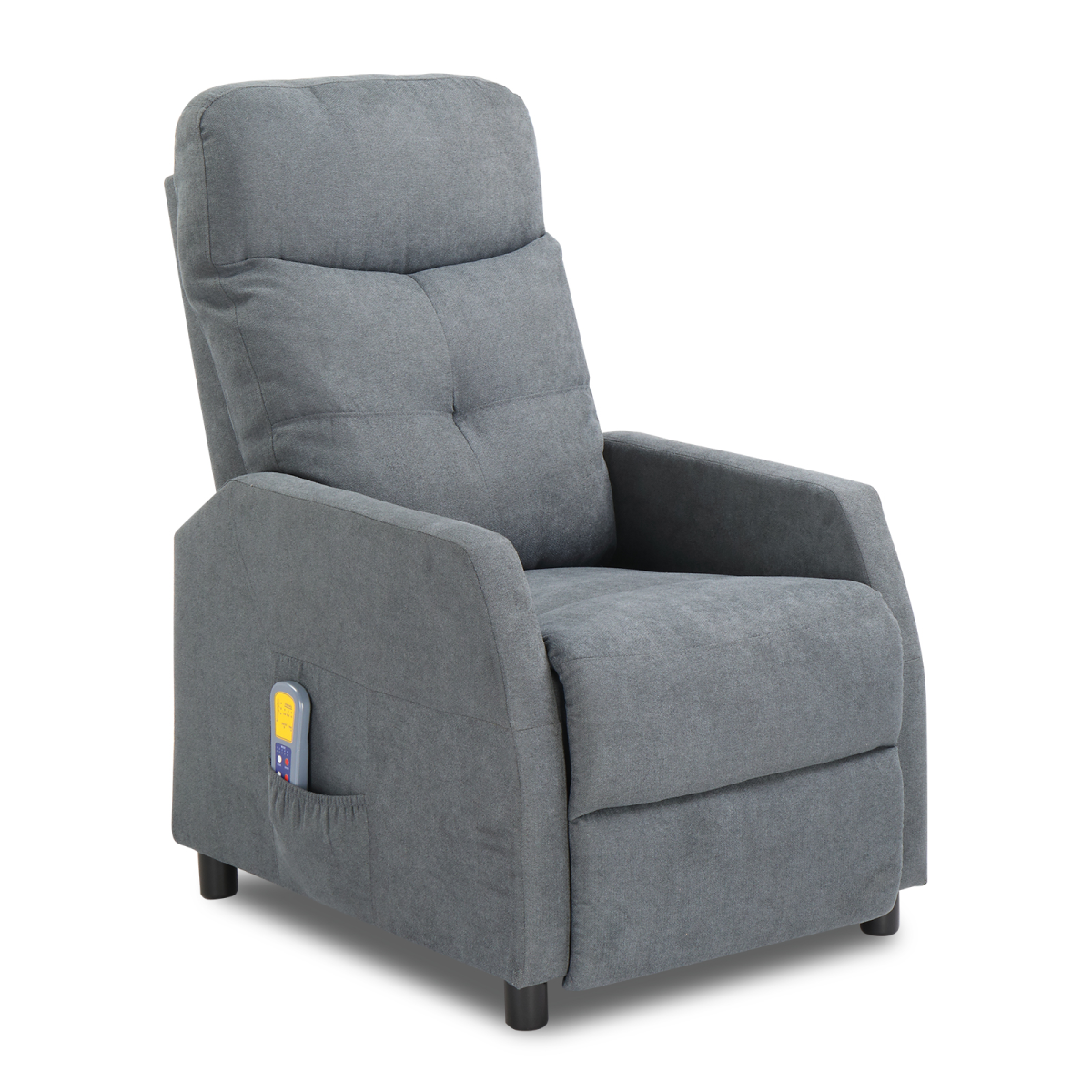 Fabric With 6-Point Massage Heating Function Recliner Light Gray - from N/A