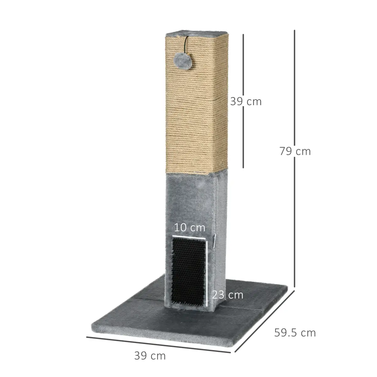 Pawhut Cat Scratching Post 79cm Scratcher Climber Cat Tree Activity Centre - Grey - Cat Tree