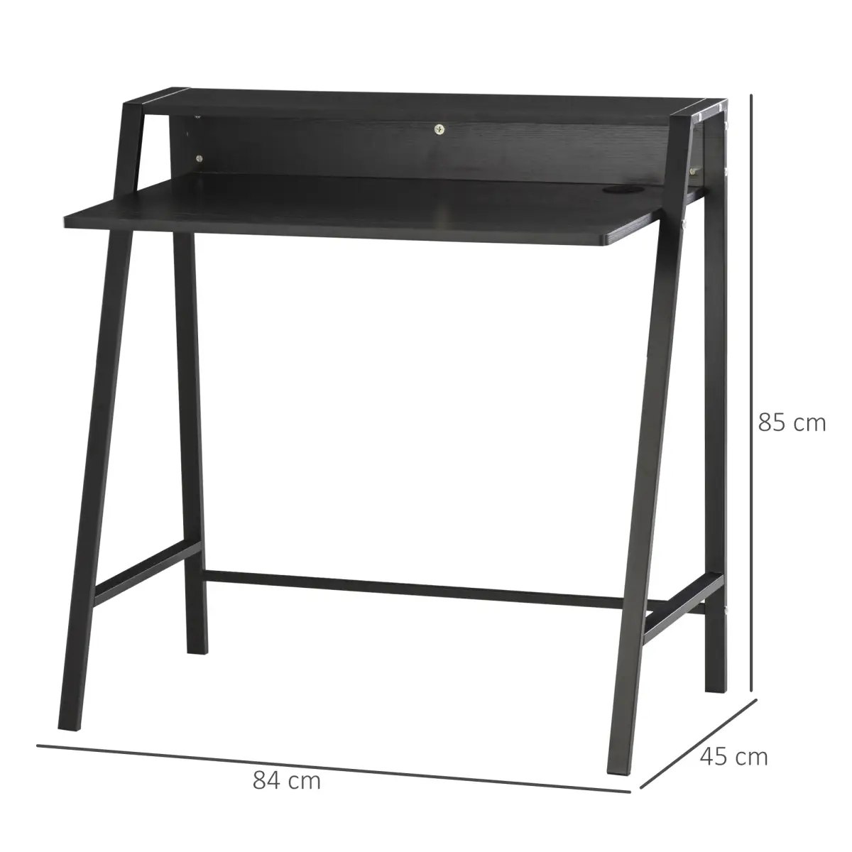 HOMCOM Computer Desk with Upper Storage Shelf, Stylish Indoor Decor 85cm - Desk
